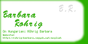 barbara rohrig business card