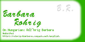 barbara rohrig business card